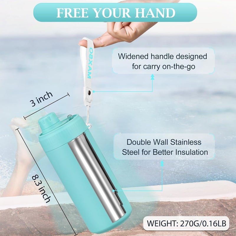Max&So Sealed Can Cooler Fizz Lid Can Cover for 12 oz Regular, Slim Skinny Cans & As Thermal Bottle, 4-in-1 Insulated Vacuum Stainless Steel Carbonated Cold Drink Holder - Turquoise - Image 2